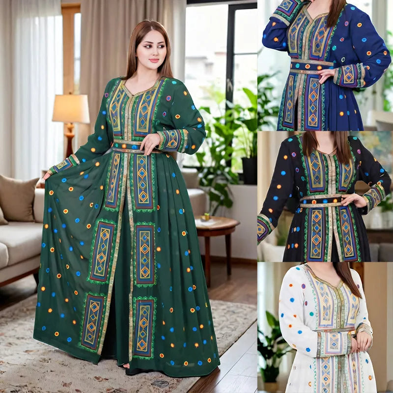 Women Dubai Abaya Eid Djellaba Jalabiya