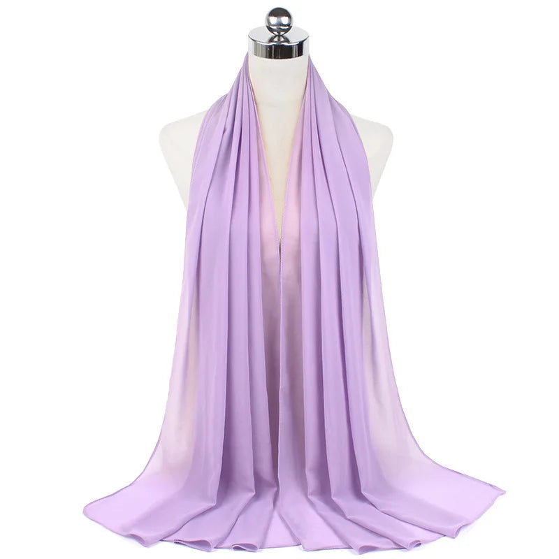 Muslim Chiffon Hijab Scarf Women Long Solid Color Head Wrap For Women Hijabs Scarves Ladies Muslim Veil Jersey Hijabs