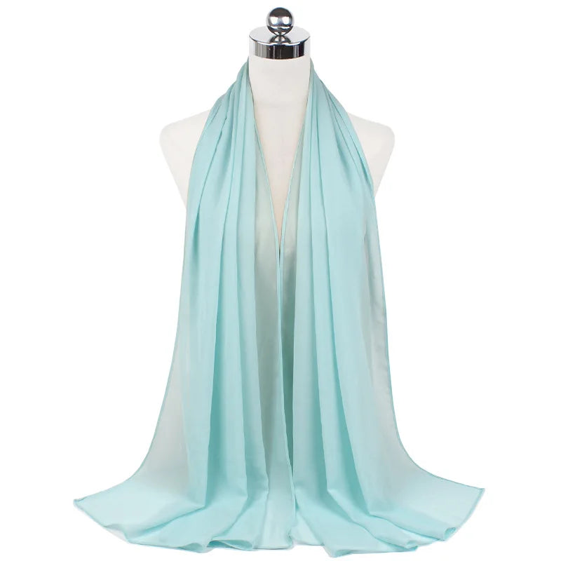 Muslim Chiffon Hijab Scarf Women Long Solid Color Head Wrap For Women Hijabs Scarves Ladies Muslim Veil Jersey Hijabs