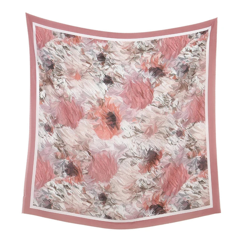 Wholesale 110*110cm Printed Viscose Scarf Malaysia Floral Square Hijabs Laser Edge Maldives Scarves Premium Muslim Woman Hijabs