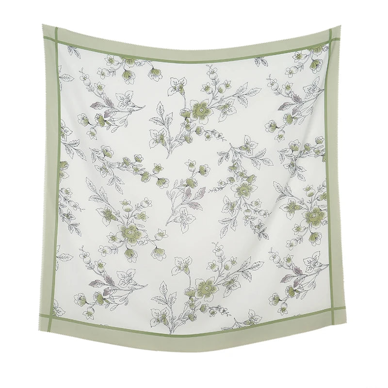 Wholesale 110*110cm Printed Viscose Scarf Malaysia Floral Square Hijabs Laser Edge Maldives Scarves Premium Muslim Woman Hijabs