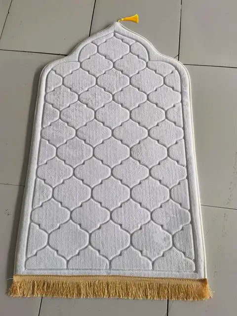 Muslim Prayer Rug Prayer Mat for Ramadan Flannel Carpet Portable Prayer Mat Worship Kneel Embossing Floor Carpets Non-slip Soft
