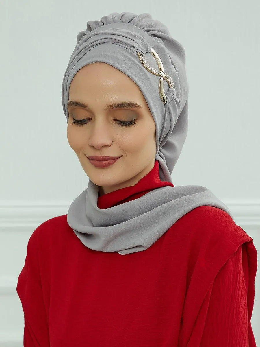 Ramadan Muslim Inner Hijabs For Woman Turban Hijabs With Cap Islamic Muslim Jersey Head Scarf Headwraps Muslim Women Clothing
