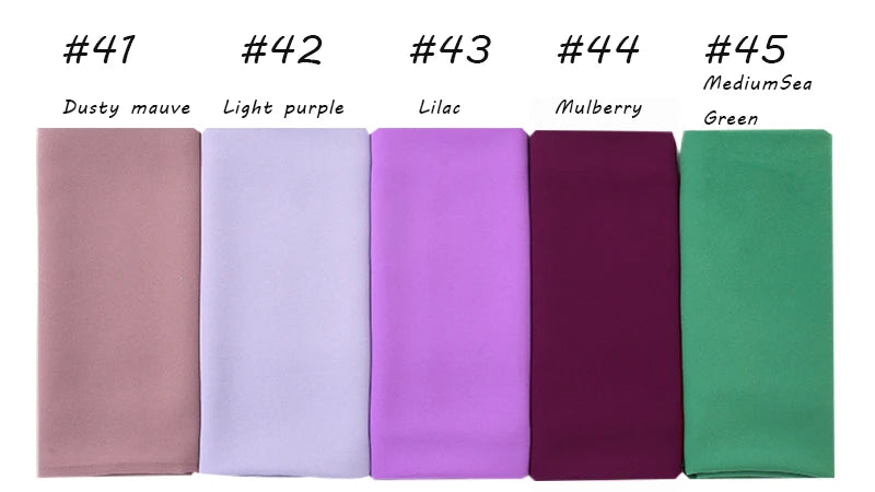Ramadan Muslim Chiffon Hijabs For Woman Plain Color Headscarf Long Shawl Scarf Women Jersey Hijabs Ladies Islam Voile Hijab