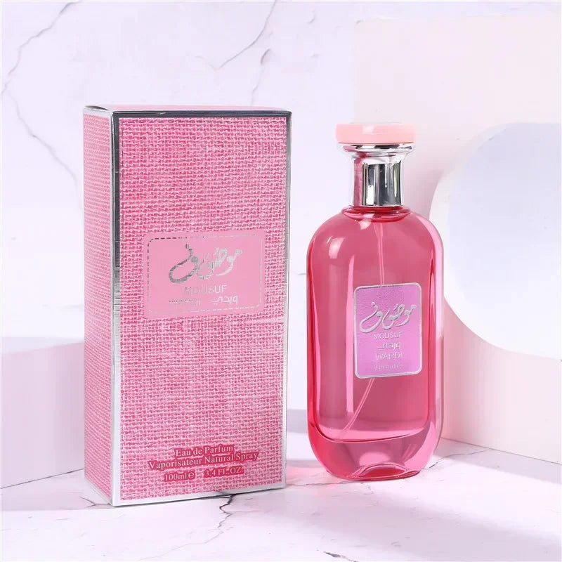 The 100 - ml original Dubai MOUSUF Arabian perfume is a unisex light fragrance. It combines various scents like