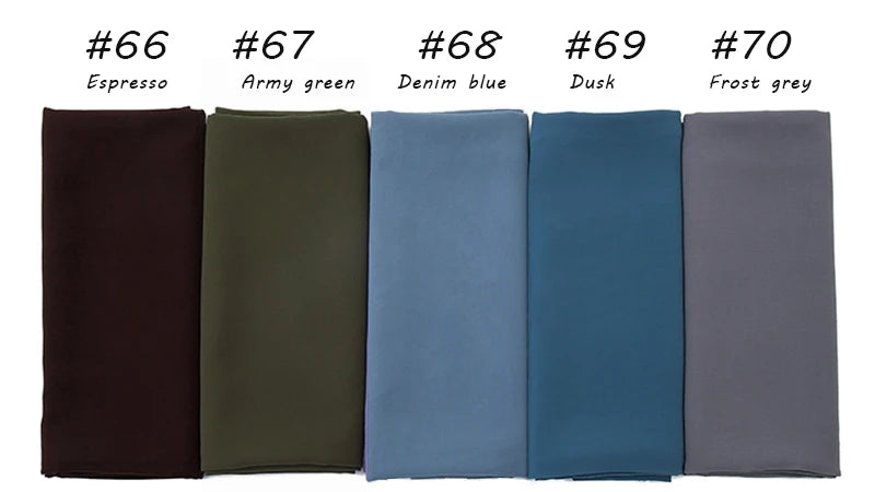 Ramadan Muslim Chiffon Hijabs For Woman Plain Color Headscarf Long Shawl Scarf Women Jersey Hijabs Ladies Islam Voile Hijab