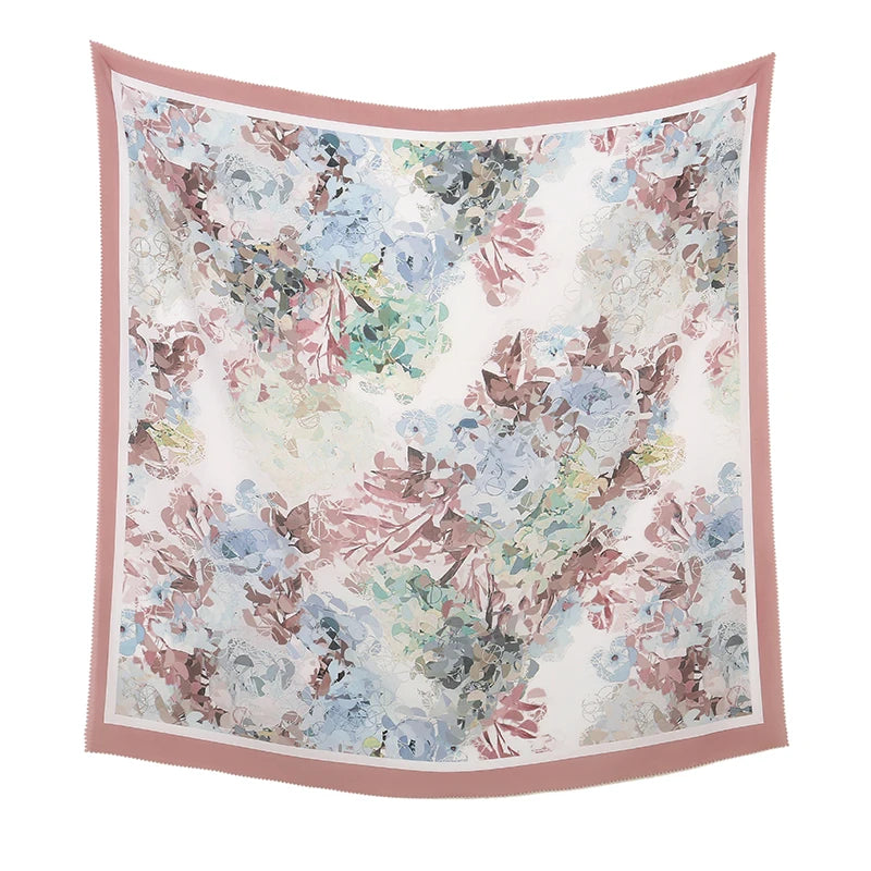 Wholesale 110*110cm Printed Viscose Scarf Malaysia Floral Square Hijabs Laser Edge Maldives Scarves Premium Muslim Woman Hijabs