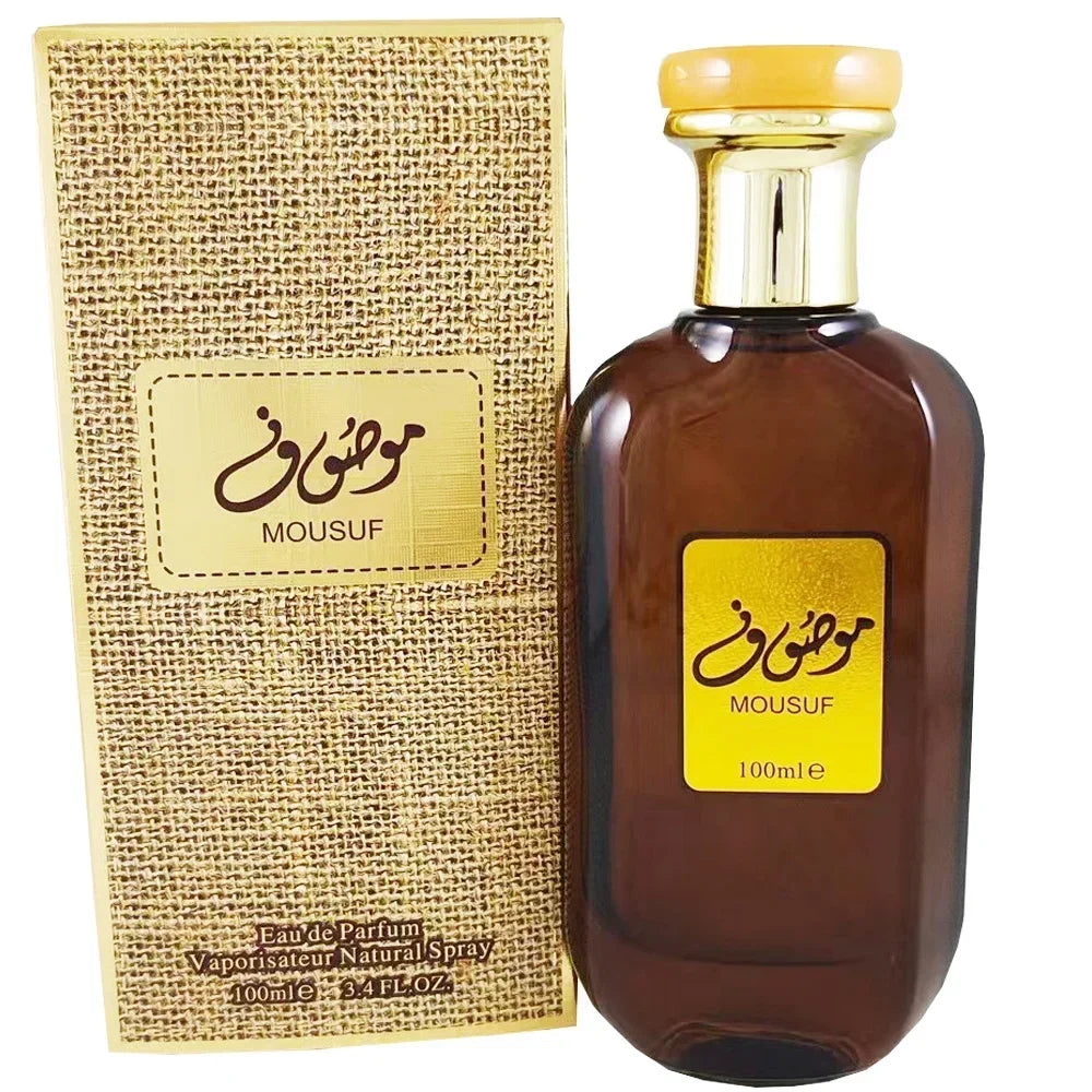 The 100 - ml original Dubai MOUSUF Arabian perfume is a unisex light fragrance. It combines various scents like