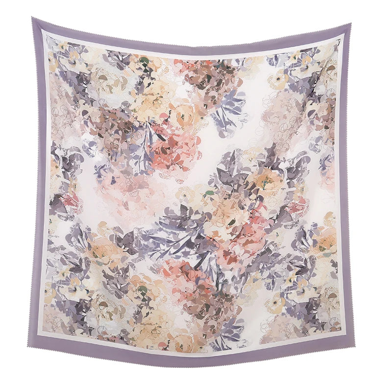 Wholesale 110*110cm Printed Viscose Scarf Malaysia Floral Square Hijabs Laser Edge Maldives Scarves Premium Muslim Woman Hijabs
