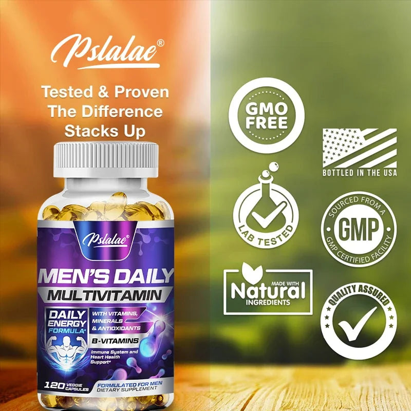 Men's Multivitamin Supplement with Vitamins A, B12, C, D & E Non-GMO Capsules