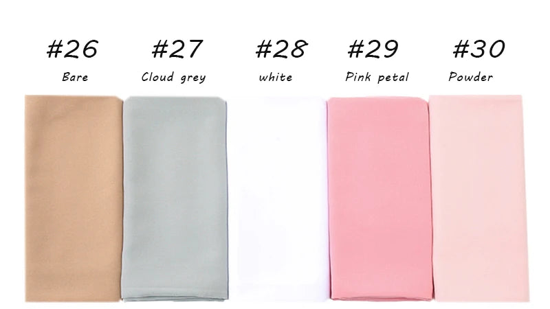 Ramadan Muslim Chiffon Hijabs For Woman Plain Color Headscarf Long Shawl Scarf Women Jersey Hijabs Ladies Islam Voile Hijab