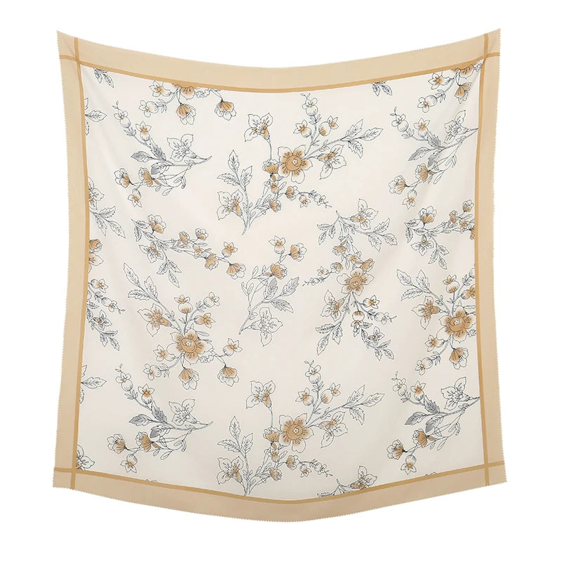 Wholesale 110*110cm Printed Viscose Scarf Malaysia Floral Square Hijabs Laser Edge Maldives Scarves Premium Muslim Woman Hijabs