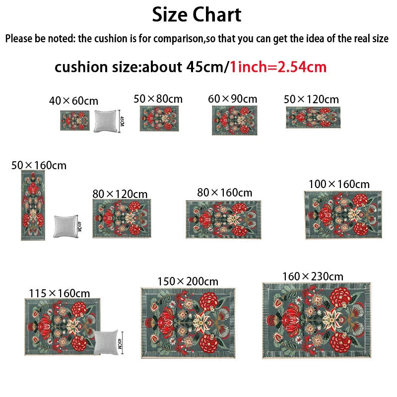 Vikama Ethnic Style Worship Carpet Crystal Velvet Kneeling Mat Non-Slip Wear Resistant Prayer Carpet Home Decoration