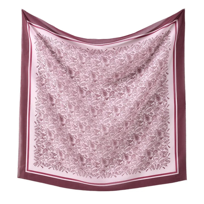 Wholesale 110*110cm Printed Viscose Scarf Malaysia Floral Square Hijabs Laser Edge Maldives Scarves Premium Muslim Woman Hijabs