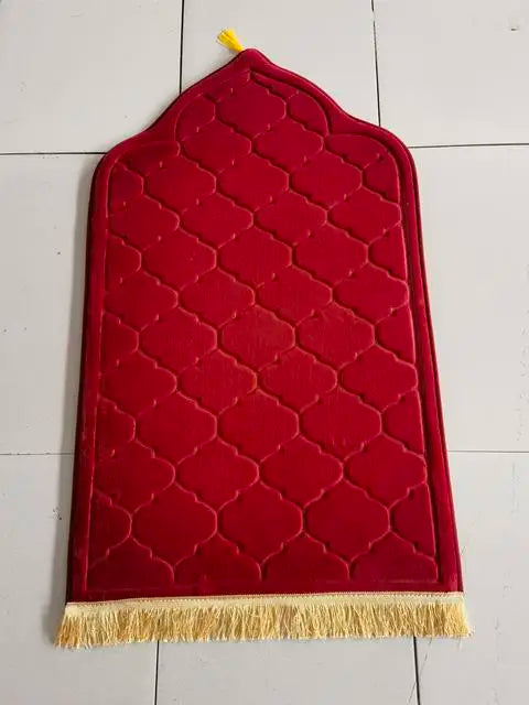 Muslim Prayer Rug Prayer Mat for Ramadan Flannel Carpet Portable Prayer Mat Worship Kneel Embossing Floor Carpets Non-slip Soft
