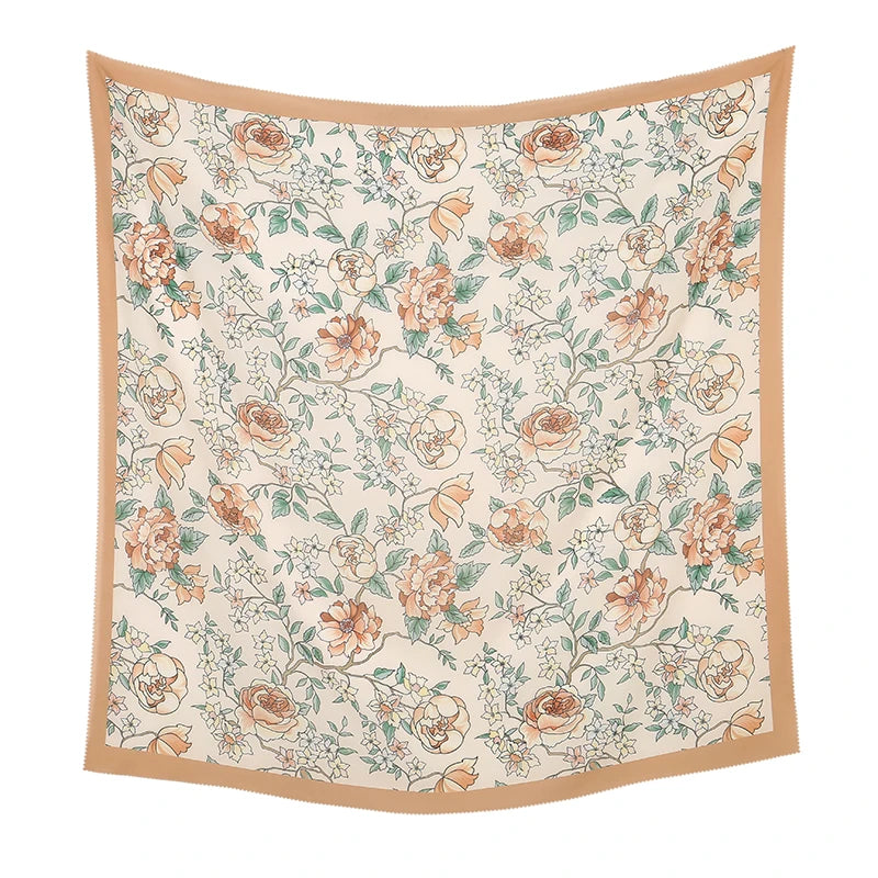 Wholesale 110*110cm Printed Viscose Scarf Malaysia Floral Square Hijabs Laser Edge Maldives Scarves Premium Muslim Woman Hijabs