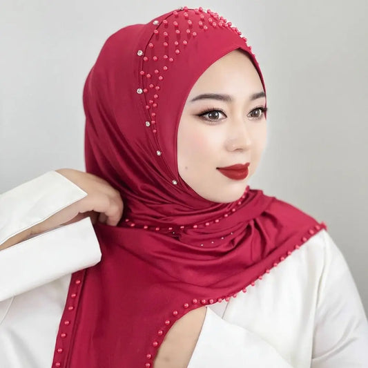Comfortable Beaded Muslim Hijab