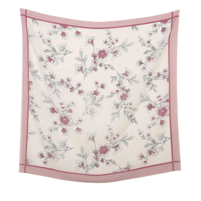 Wholesale 110*110cm Printed Viscose Scarf Malaysia Floral Square Hijabs Laser Edge Maldives Scarves Premium Muslim Woman Hijabs