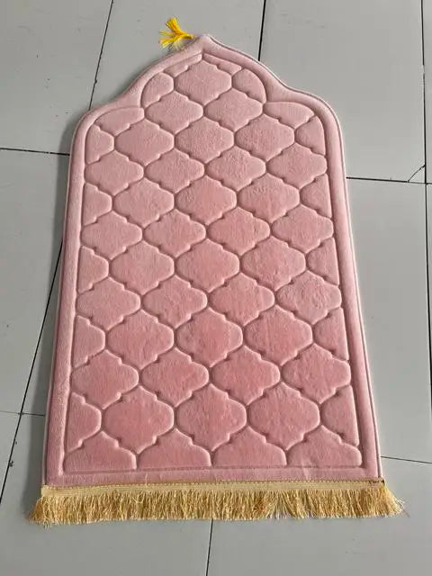 Muslim Prayer Rug Prayer Mat for Ramadan Flannel Carpet Portable Prayer Mat Worship Kneel Embossing Floor Carpets Non-slip Soft