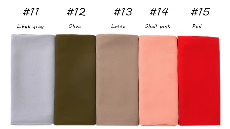 Ramadan Muslim Chiffon Hijabs For Woman Plain Color Headscarf Long Shawl Scarf Women Jersey Hijabs Ladies Islam Voile Hijab