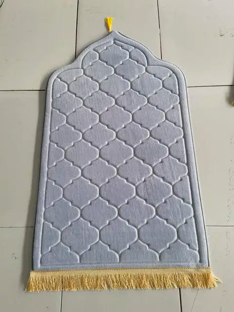 Muslim Prayer Rug Prayer Mat for Ramadan Flannel Carpet Portable Prayer Mat Worship Kneel Embossing Floor Carpets Non-slip Soft