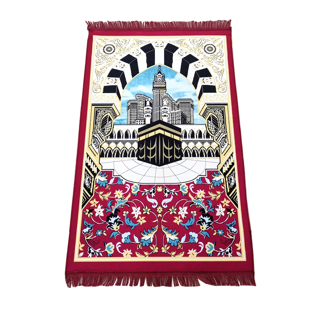 Suede Muslim Prayer Mat Indonesia Soft Prayer rug Portable Pray Carpet