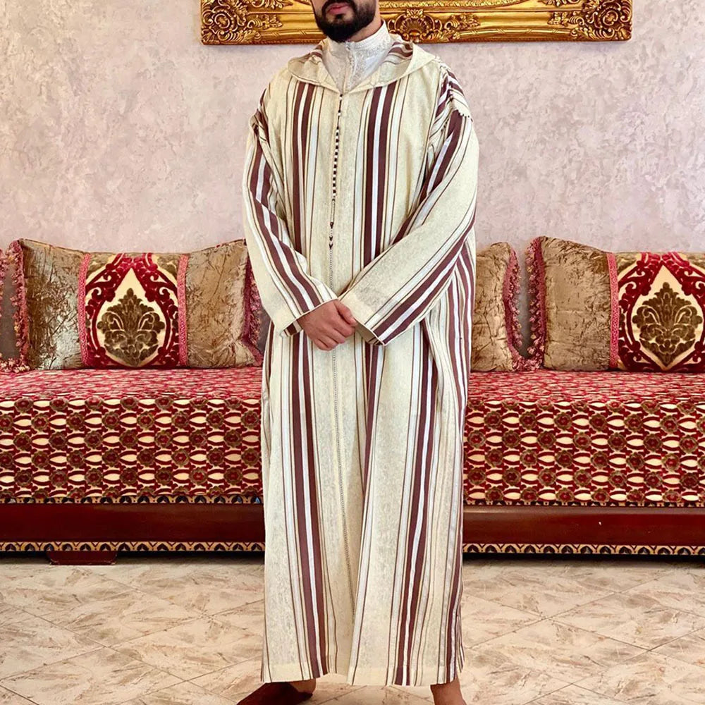 Eid Muslim Men Jubba Thobe Long Robe