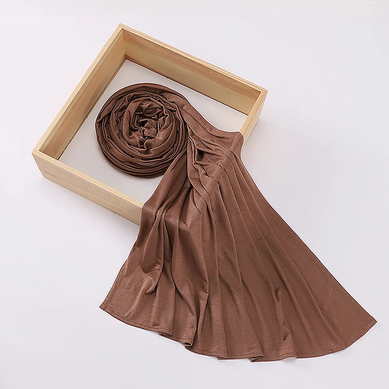 Muslim Jersey Hijab Scarf Women Long Solid Color Head Wrap For Women Hijabs Scarves Ladies Muslim Veil Jersey Hijabs