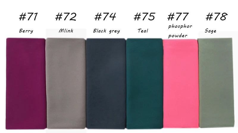 Ramadan Muslim Chiffon Hijabs For Woman Plain Color Headscarf Long Shawl Scarf Women Jersey Hijabs Ladies Islam Voile Hijab
