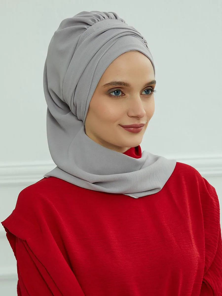 Ramadan Muslim Inner Hijabs For Woman Turban Hijabs With Cap Islamic Muslim Jersey Head Scarf Headwraps Muslim Women Clothing
