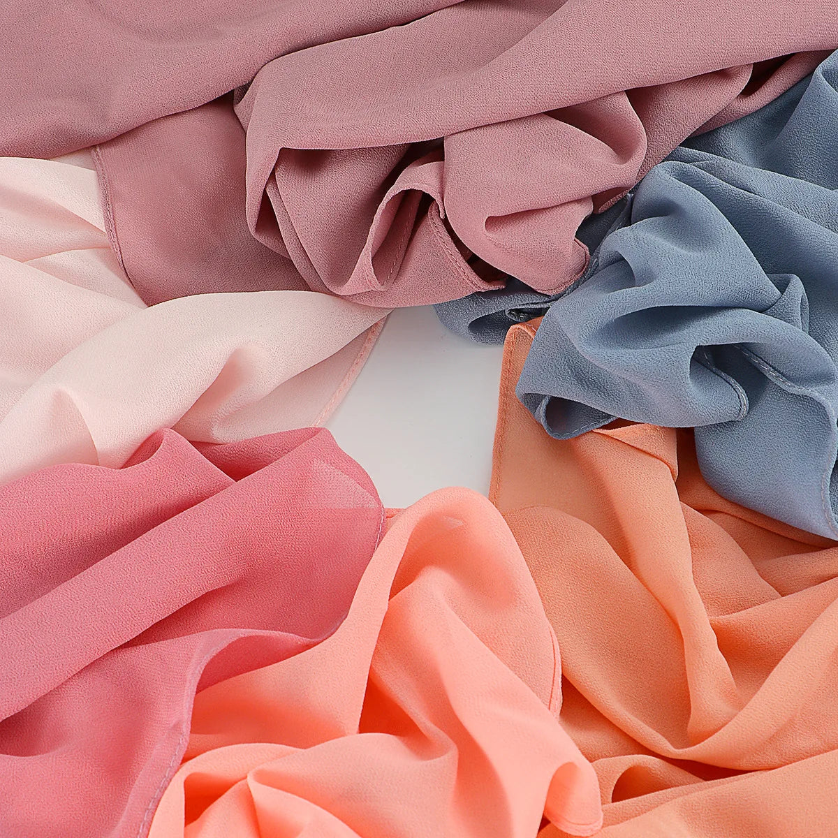Ramadan Muslim Chiffon Hijabs For Woman Plain Color Headscarf Long Shawl Scarf Women Jersey Hijabs Ladies Islam Voile Hijab