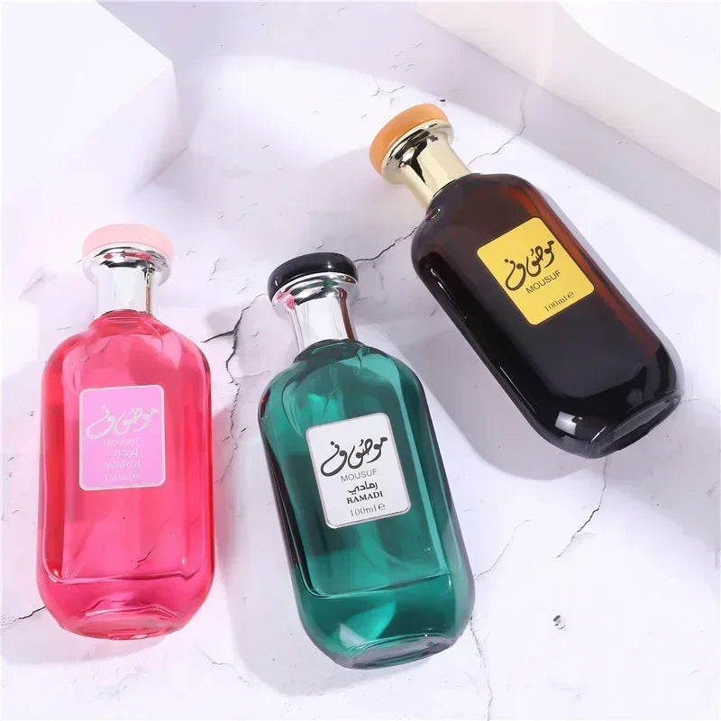 The 100 - ml original Dubai MOUSUF Arabian perfume is a unisex light fragrance. It combines various scents like