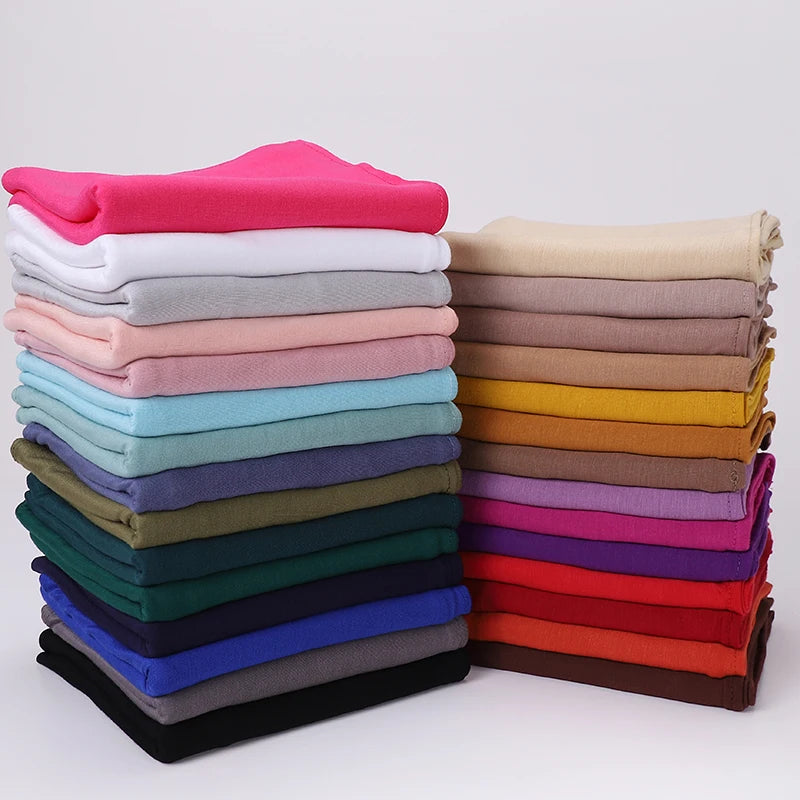 Muslim Jersey Hijab Scarf Women Long Solid Color Head Wrap For Women Hijabs Scarves Ladies Muslim Veil Jersey Hijabs