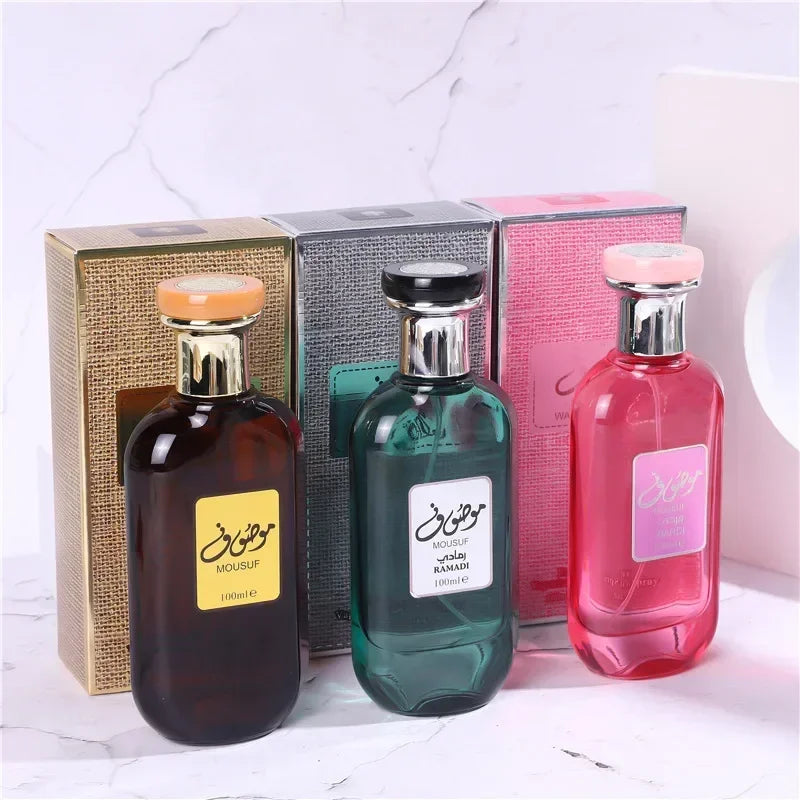 The 100 - ml original Dubai MOUSUF Arabian perfume is a unisex light fragrance. It combines various scents like