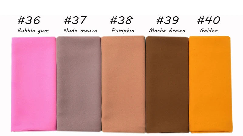 Ramadan Muslim Chiffon Hijabs For Woman Plain Color Headscarf Long Shawl Scarf Women Jersey Hijabs Ladies Islam Voile Hijab