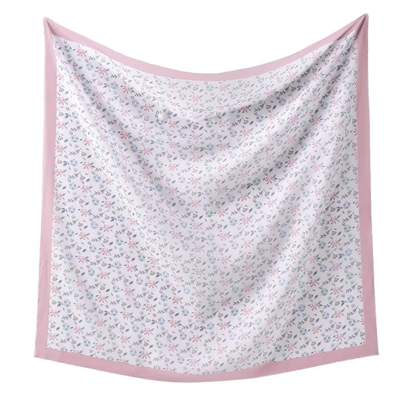 Wholesale 110*110cm Printed Viscose Scarf Malaysia Floral Square Hijabs Laser Edge Maldives Scarves Premium Muslim Woman Hijabs