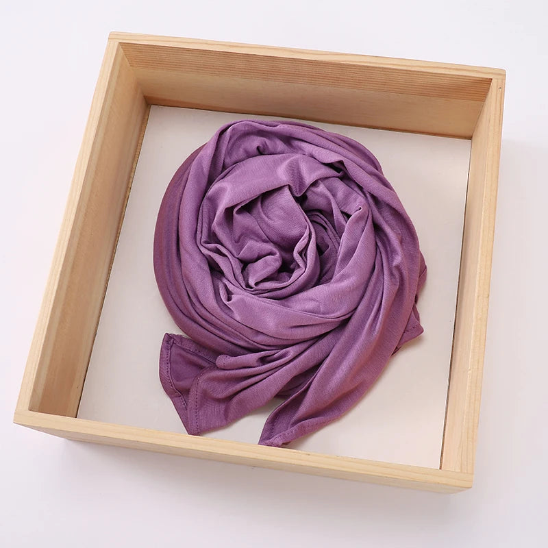 Muslim Jersey Hijab Scarf Women Long Solid Color Head Wrap For Women Hijabs Scarves Ladies Muslim Veil Jersey Hijabs