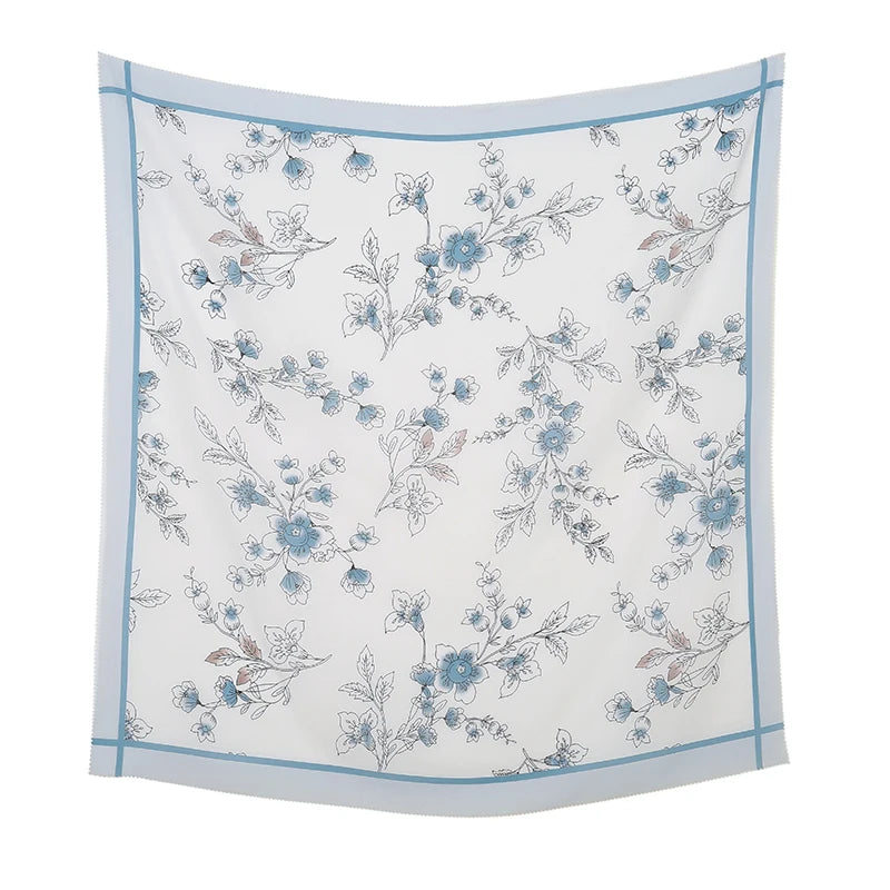 Wholesale 110*110cm Printed Viscose Scarf Malaysia Floral Square Hijabs Laser Edge Maldives Scarves Premium Muslim Woman Hijabs