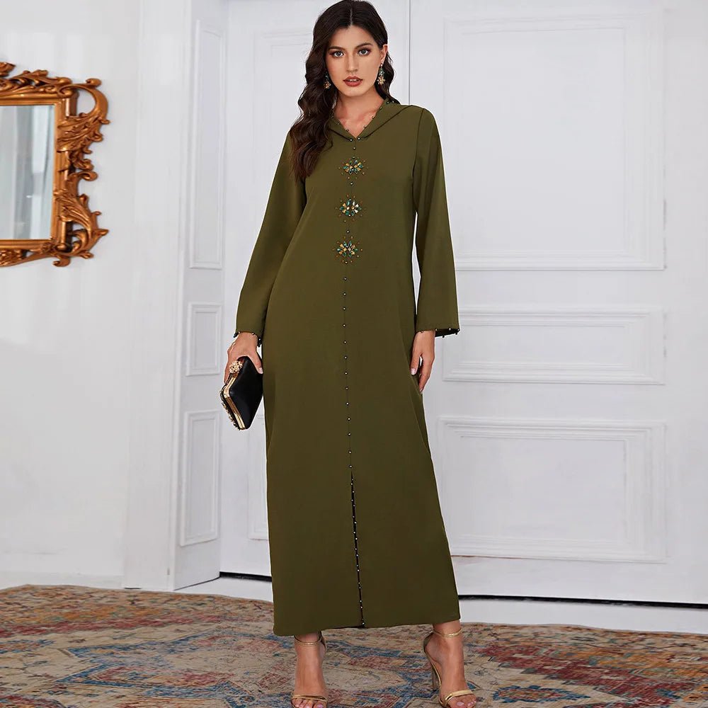 Muslim Dubai Abaya Batwing Nida Prayer Hijab Dress