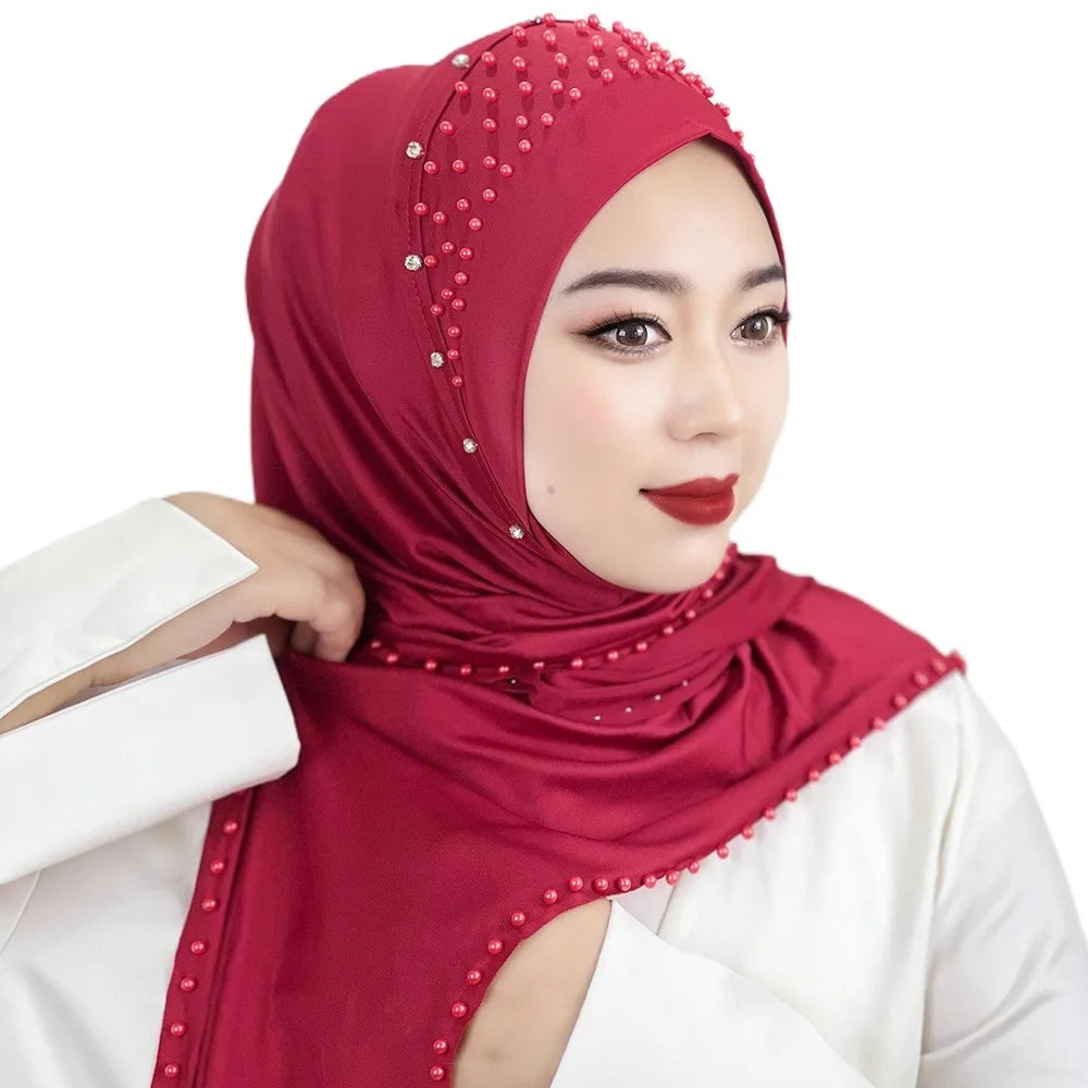 Comfortable Beaded Muslim Hijab