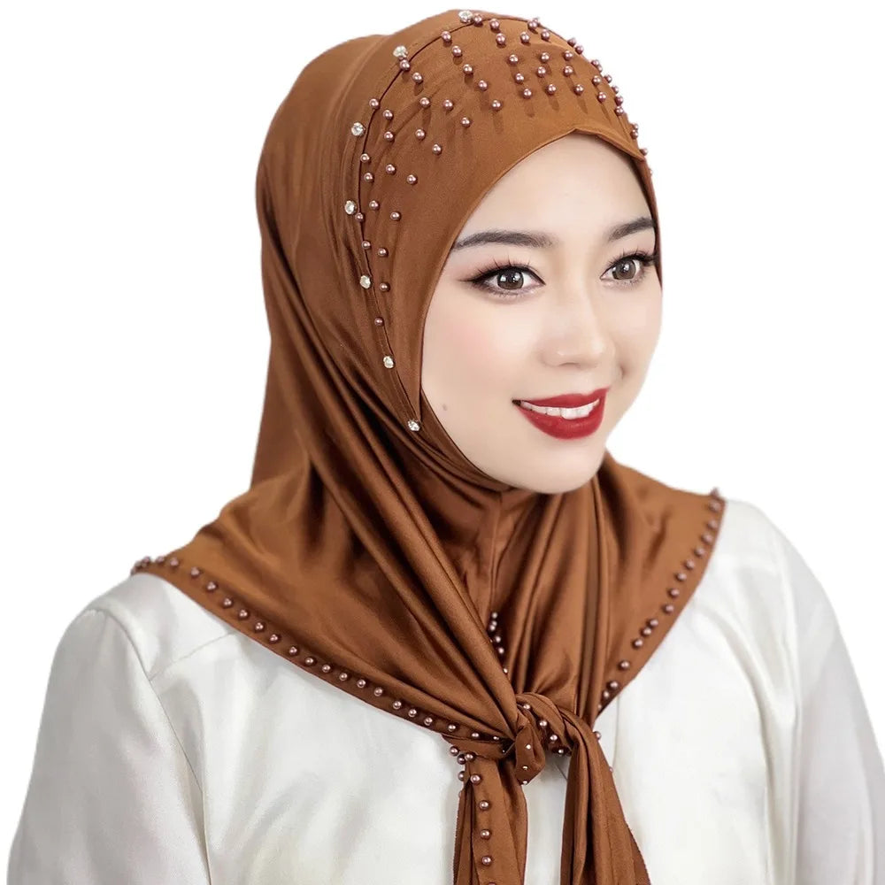 Comfortable Beaded Muslim Hijab