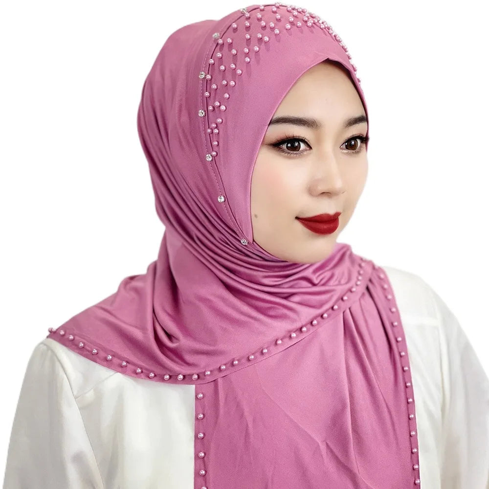 Comfortable Beaded Muslim Hijab