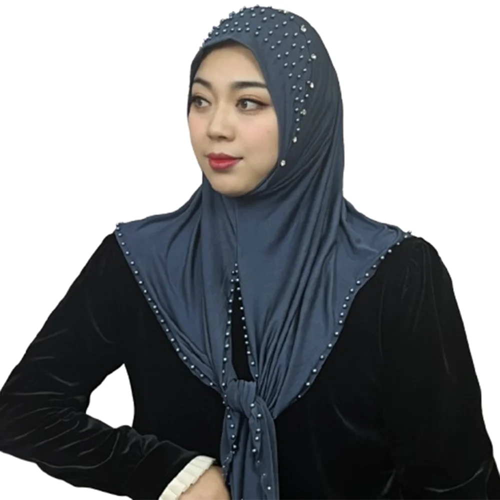 Comfortable Beaded Muslim Hijab