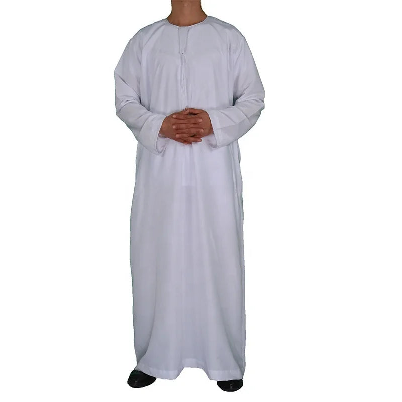 White Dubai Jubba Thobe Long Sleeve Robes