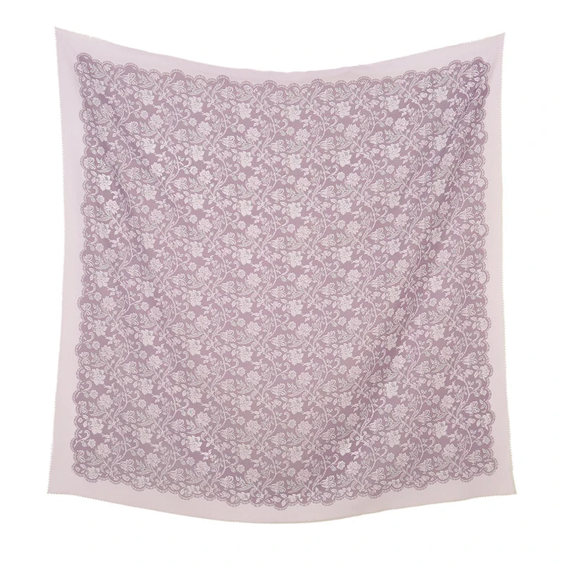 Wholesale 110*110cm Printed Viscose Scarf Malaysia Floral Square Hijabs Laser Edge Maldives Scarves Premium Muslim Woman Hijabs