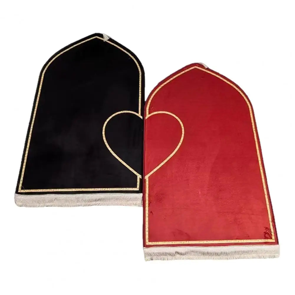 Couples Heart Patterned Flannel Prayer Mat