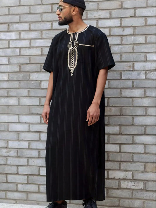 luxurious men's Abaya Islamic loose Thobe