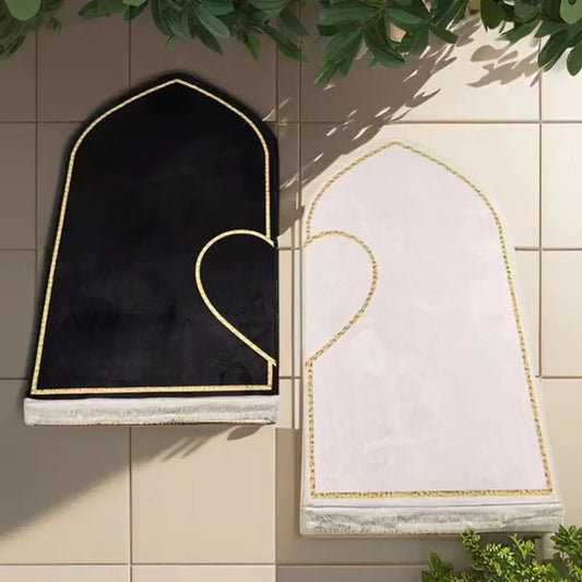 Couples Heart Patterned Flannel Prayer Mat
