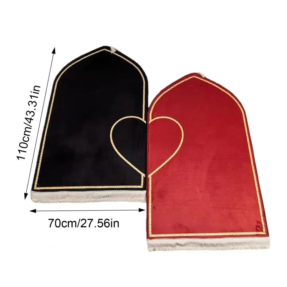Couples Heart Patterned Flannel Prayer Mat