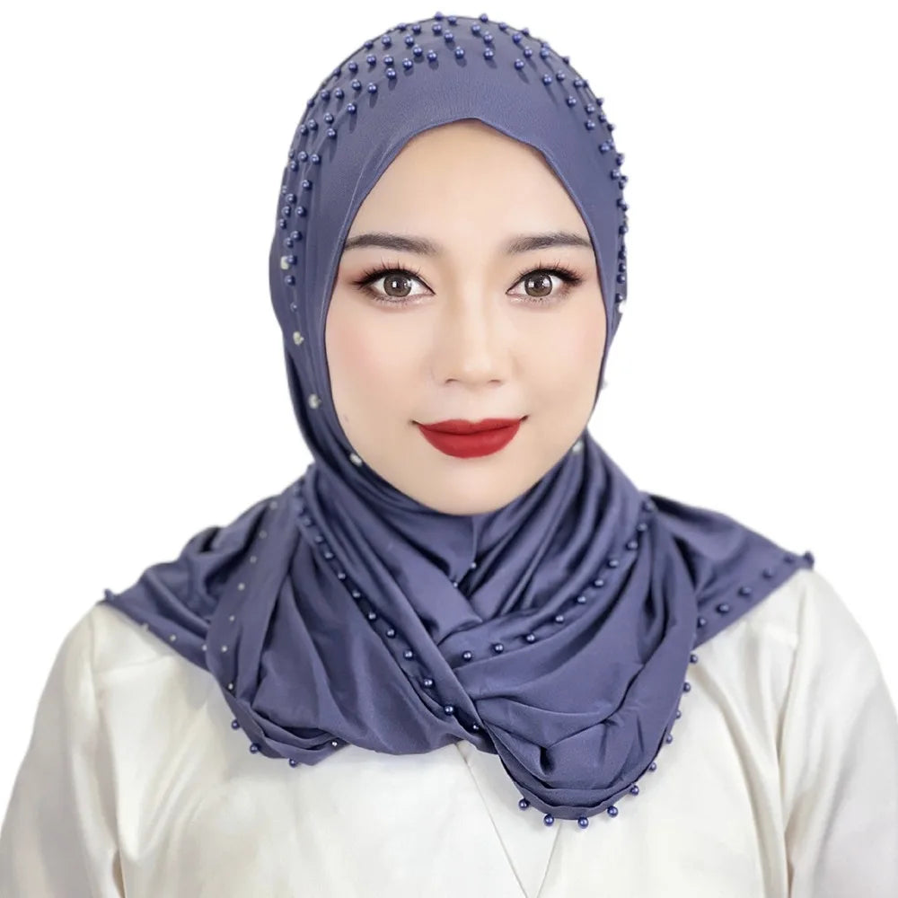 Comfortable Beaded Muslim Hijab